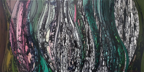 Shintaro & Yoshiko Nakahara Dawn Dew, 2019 acrylic and ink on canvas 61.0 x 121.0 cm