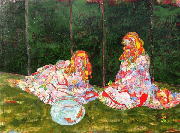 Brendan McGorry “Painting’s New Maidens” after Millais, 2016 acrylic and charcoal on canvas 118.5 x 160.0 cm