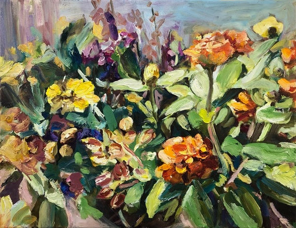 Katherine Throne Chrysanthemum Gold, 2019 oil on canvas 35.0 x 45.0 cm