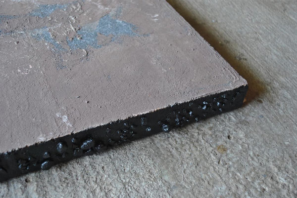 Jordan Davey-Emms Low Splitter (4), 2017 cement paver, PVA, stones, gravel, paint, contract filler, salt, primer, wax 4.5 x 40.0 x 40.0 cm