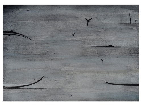 Simon Kaan Untitled 6-17, 2017 chinese ink and gouache on cotton paper, intaglio woodblock, series of 10 50.0 x 70.0 cm