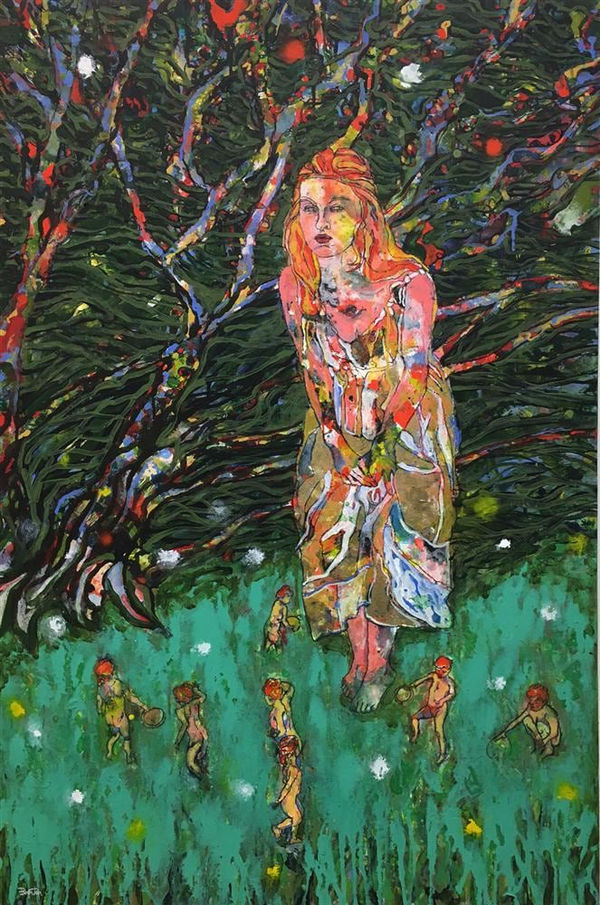 Brendan McGorry Midsummers Eve, 2017 charcoal and acrylic on canvas 114.5 x 76.0 cm