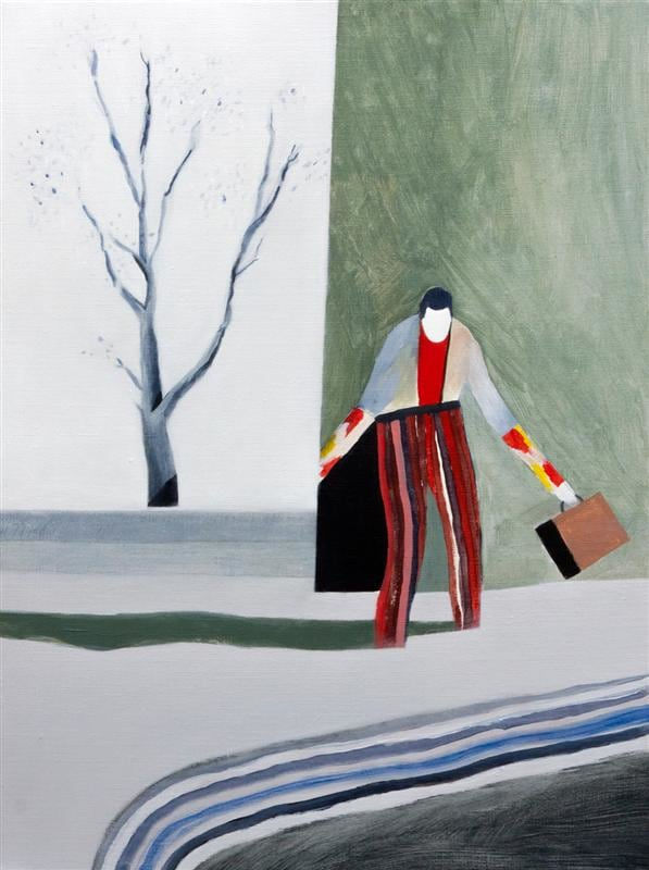 Alan Ibell Self Portrait As Travelling Stranger (With Long Arms), 2015 acrylic on linen 61.0 x 46.0 cm