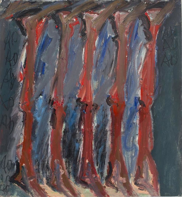 Alan Pearson March of the Femurs, 1986 Oil on paper 495 x 455 mm