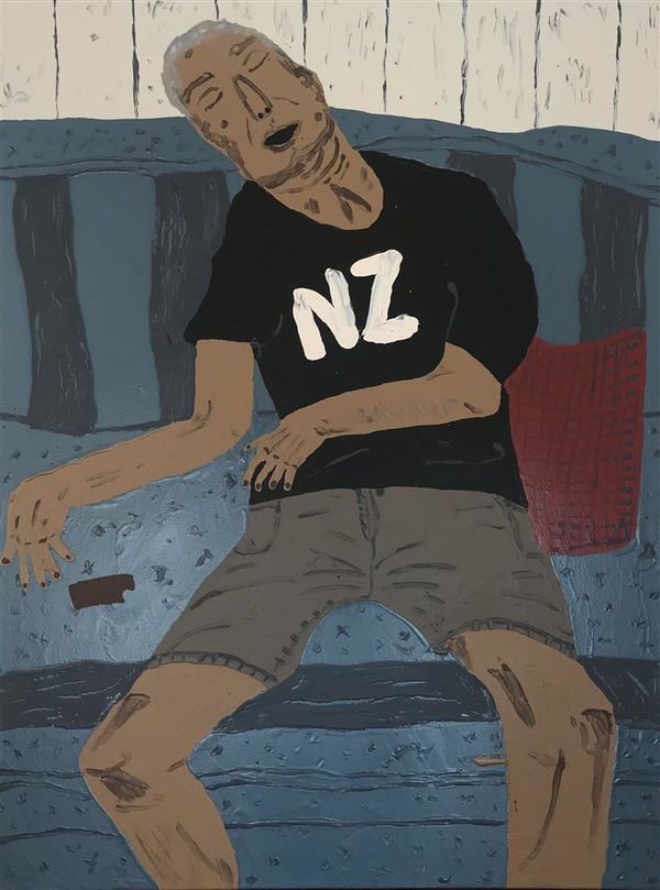 Claudia Kogachi Go the All blacks NZ, 2019 acrylic on canvas 120.0 x 90.0 cm