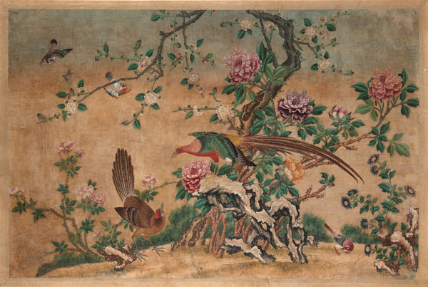 Escola Chinesa, A Birds and Flowers Landscape, ca. 1870