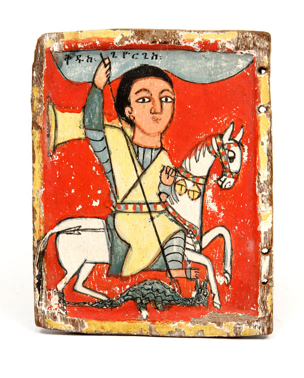 Diptych of Saint George and Our Lady with Child, Ethiopia, 16th c.