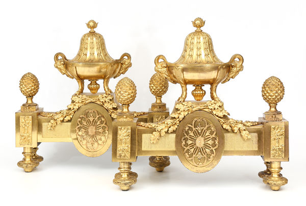 Pair of Louis XVI Chenêts, France, 18th c.