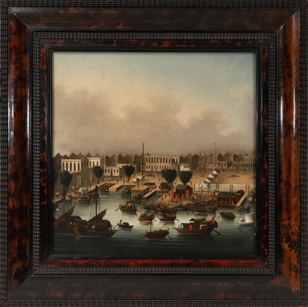 China Trade, A Fire on the Hongs of Canton, c. 1822