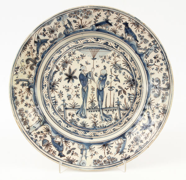 A Buddhist Monks under an Umbella display plate, 1660–1680