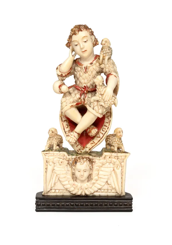 A Sinhalese Portuguese Child Jesus as The Good Shepherd, Ceylon (present-day Sri Lanka), probably Colombo; 1580–1620