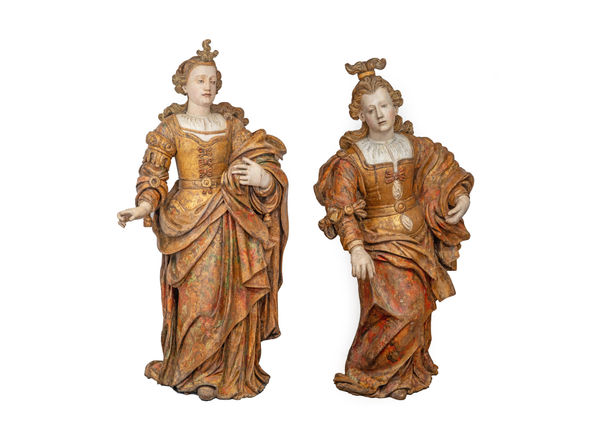 Frei de Santo António Vilaça Mestre, Two sculptures from the Monastery of Holy Mary at Pombeiro, Portugal, 18th c.