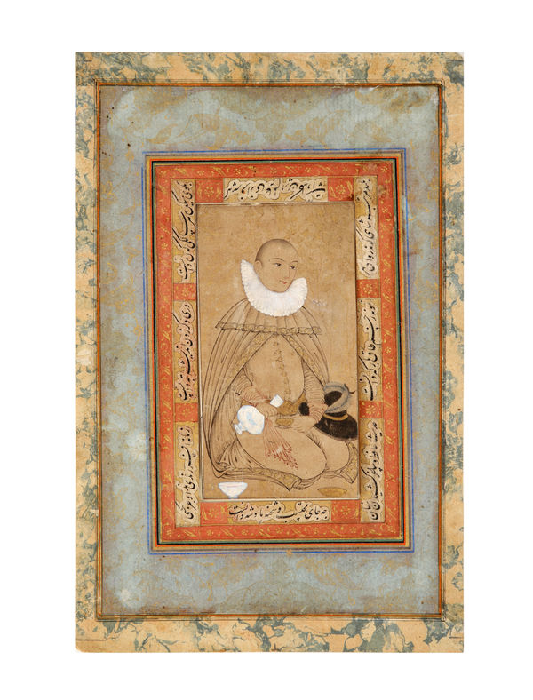 "Young Portuguese spilling wine", Índia mogol, c. 1590-1610