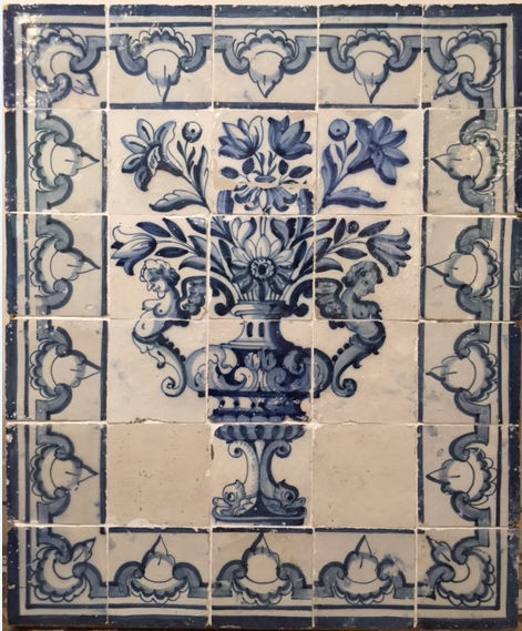 Tile Panel - Amphora with Flowers, Portugal, 17th c.