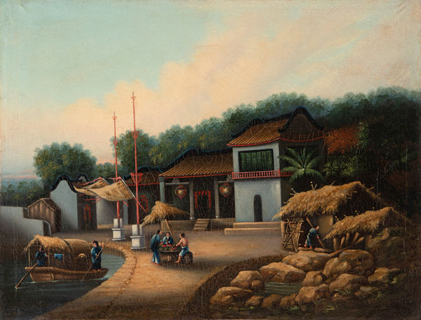 China Trade Celebrating the Imperial School Jinshin Grade of Luo Bingzhang, 1832, Guangdong Province, 1832 oil on canvas 46.0 × 60.0 cm unsigned and undated