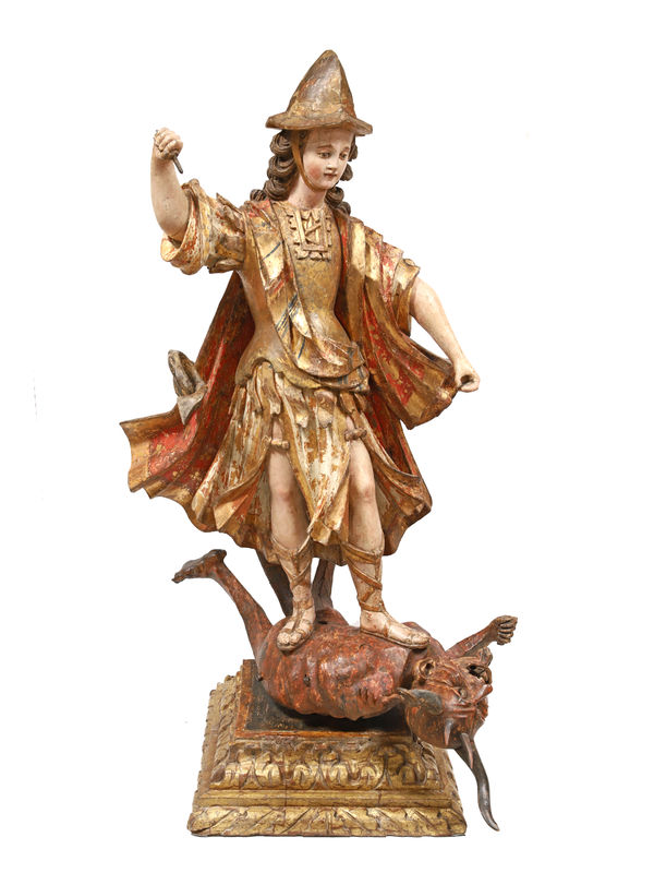 Saint Michael Slaying the Devil, Spanish Colonial, Peru (probably), 17th c.