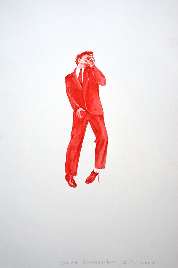 Saule Dyussenbina (Kazakhstan), Homage to Robert Longo: Men in the Cities (1980) 5, 2020