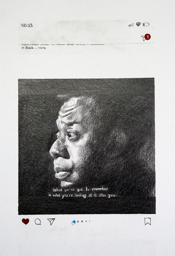 Phoebe Boswell (Kenya/UK), Notes on a Lockdown: What You've Got To Remember is What You're Looking At Is Also You (after Baldwin), 2021