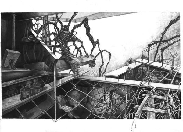 Shina Khorasani, Black Monkey + Black Spider = Black Me, 2023