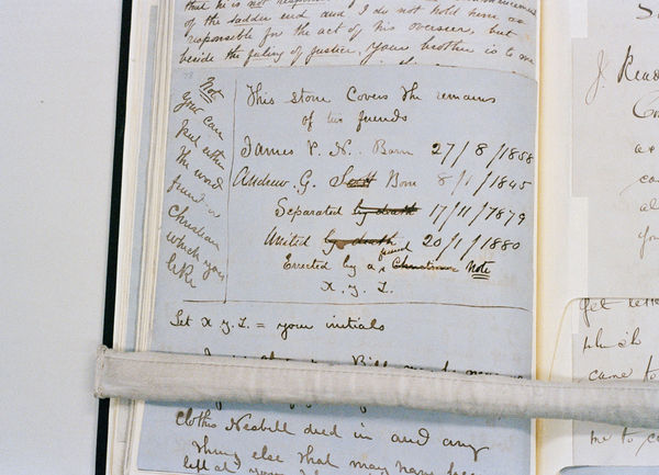 Drew Pettifer, Untitled (Moonlite's letter: headstone inscription), 2023