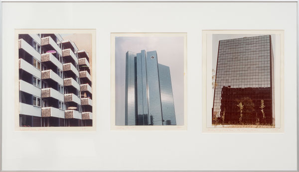 Dan Graham, Left: Apartment House. Hamburg 1977. Middle: Building, Frankfurt, 1980. Right: Building Using 2-Way Mirror, The Hague, Holland, 1977, 1977-1980