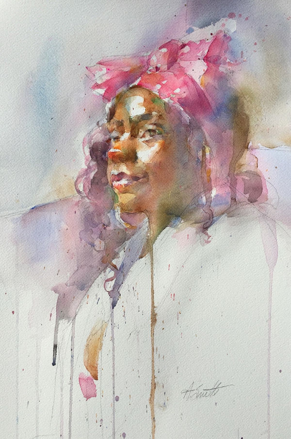 Annette Smith, Pink Head Scarf