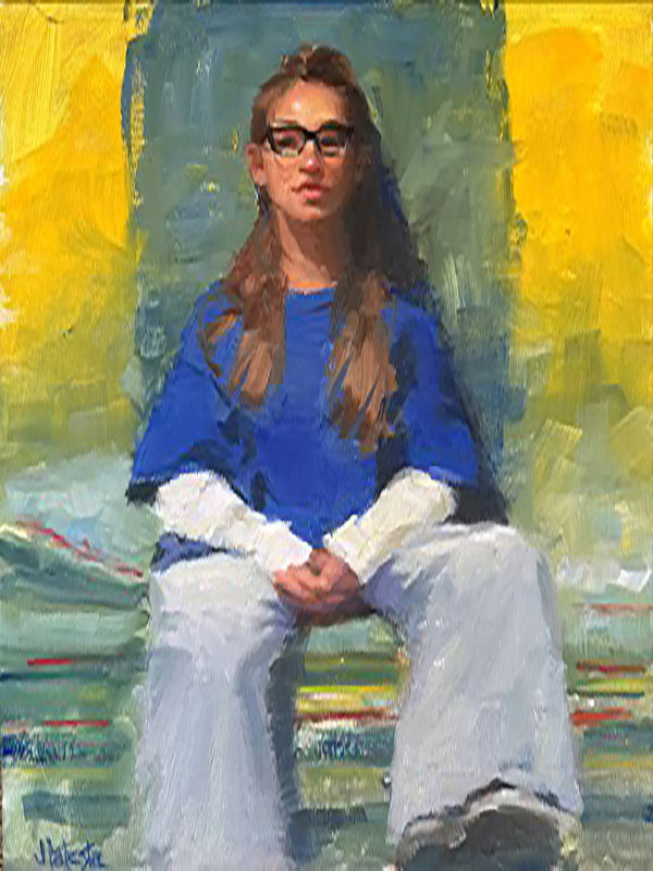 Best & Brightest 2026 Joan Iatesta Smith BEST OF SHOW "Teenage Blues" Oil 16"x12" SOLD
