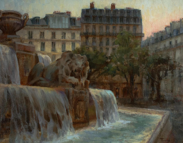 Best & Brightest 2026 Tamsen Taves "Fontaine aux Lions" Oil, 11"x14" $1200