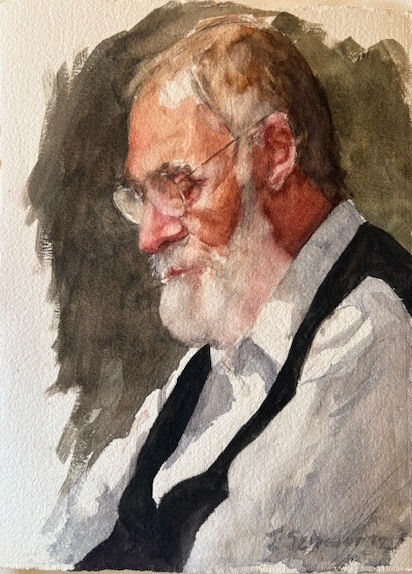 Best & Brightest 2026 Jackie Schwartz FIRST PLACE "Ted" Watercolor 20"x15" $400