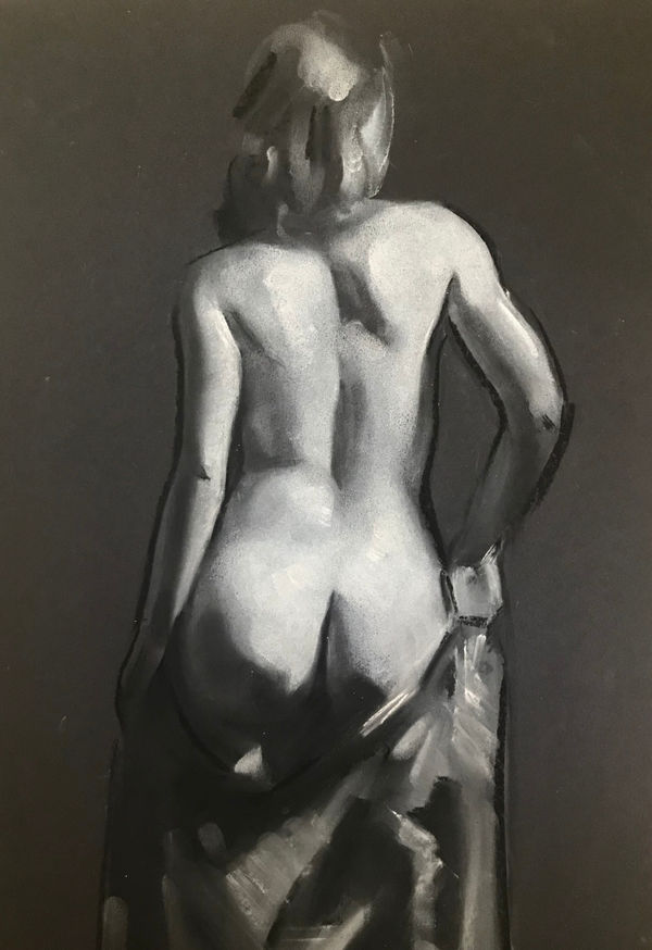 Robert Lemler, Female Back Standing with Drape
