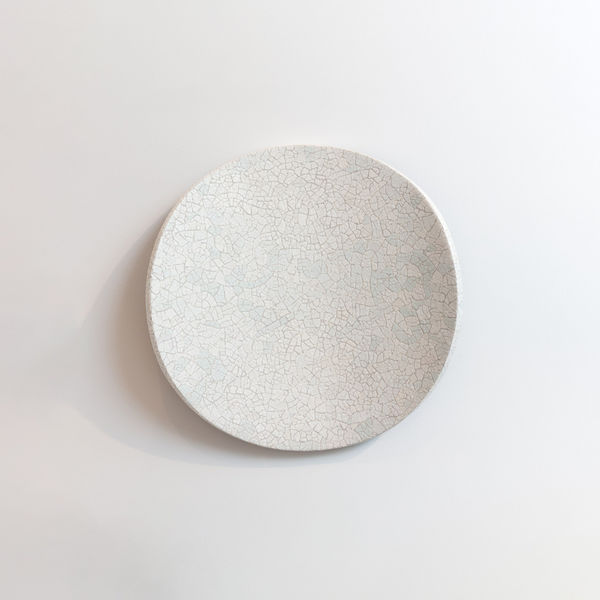 Marion Borgelt Lunar Warp: No. 21, 2025 duck eggshells, timber, polyurethane, mirror acrylic Ø 50 x 12 cm