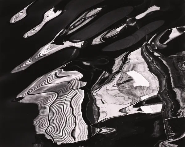 Brett Weston, Reflections in Water, Wharf, Monterey, 1973