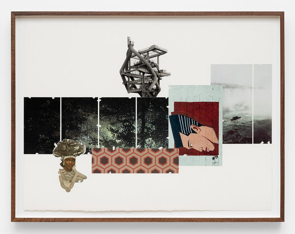 Marshall Brown Museum, 2023 collage on Arches watercolor paper, artist’s tape 22 1/2 x 30 inches framed