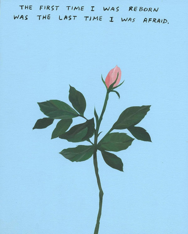 Michael Dumontier & Neil Farber The first time I was reborn was the last time I was, 2024 Acrylic on board 10 x 8 inches