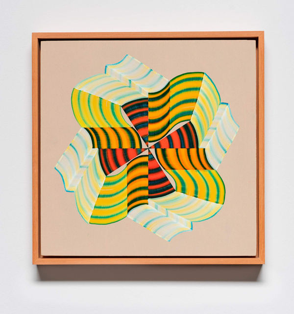 Isabella Cuglievan Reaching for a leaf as it spirals down II, 2024 Acrylic ink on wood panel 8 x 8 inches 8.75 x 8.75 inches, framed