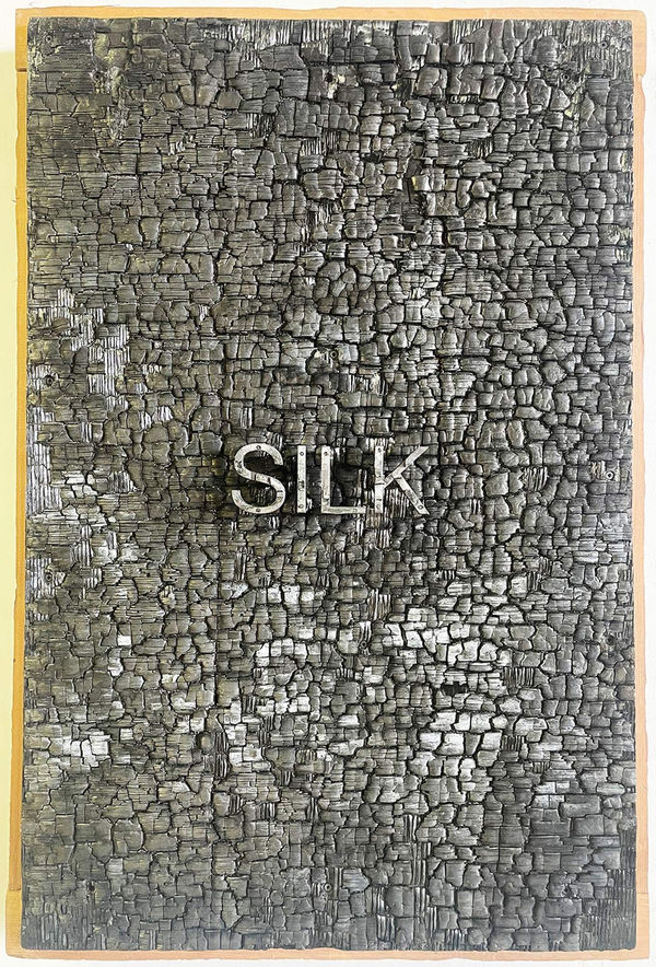 Juan Angel Chavez SENTIDO NICE, 2024 Burnt plywood, water tower wood, acrylic 36 x 24 x 6 inches