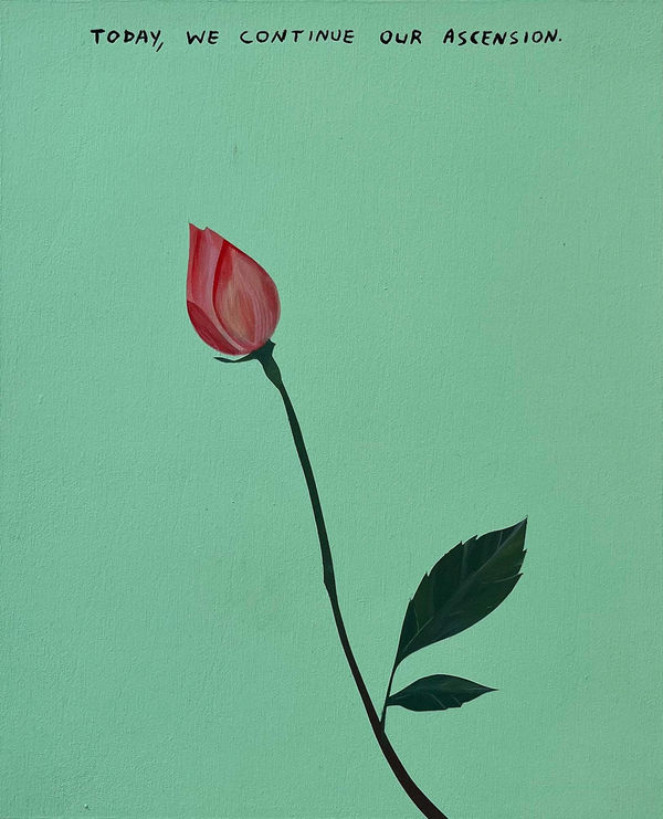 Michael Dumontier & Neil Farber Today, we continue our Ascension, 2024 Acrylic on board 10 x 8 inches