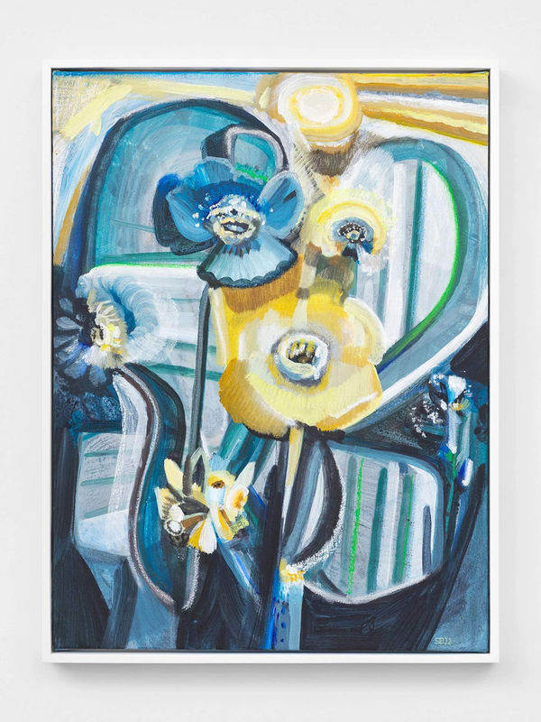 Sarah Bedford June Azure, 2023 Acrylic and oil pastel on canvas 24 x 18 inches 25 x 19 inches, framed