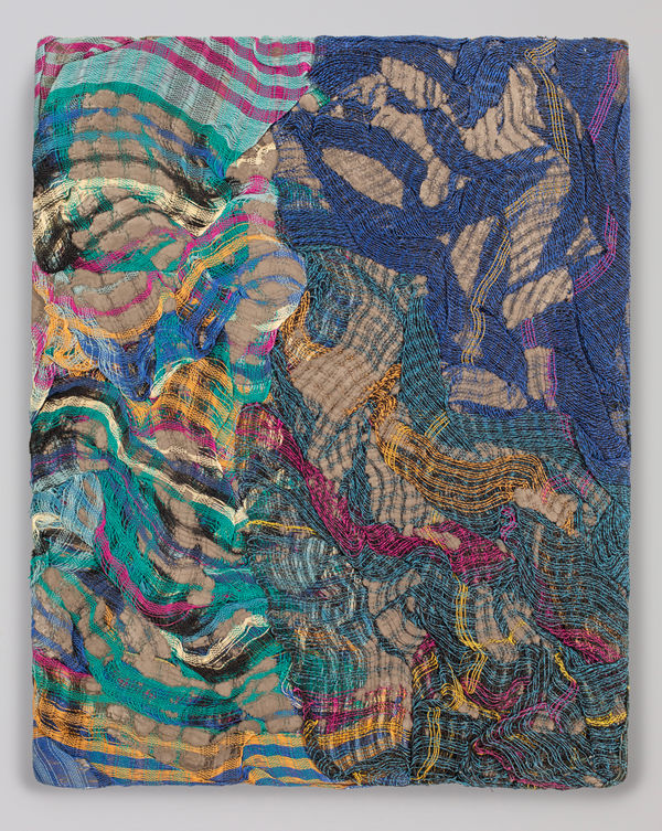 Crystal Gregory Movement in Form 2, 2024 Handwoven cast in concrete 30 x 24 x 2 inches