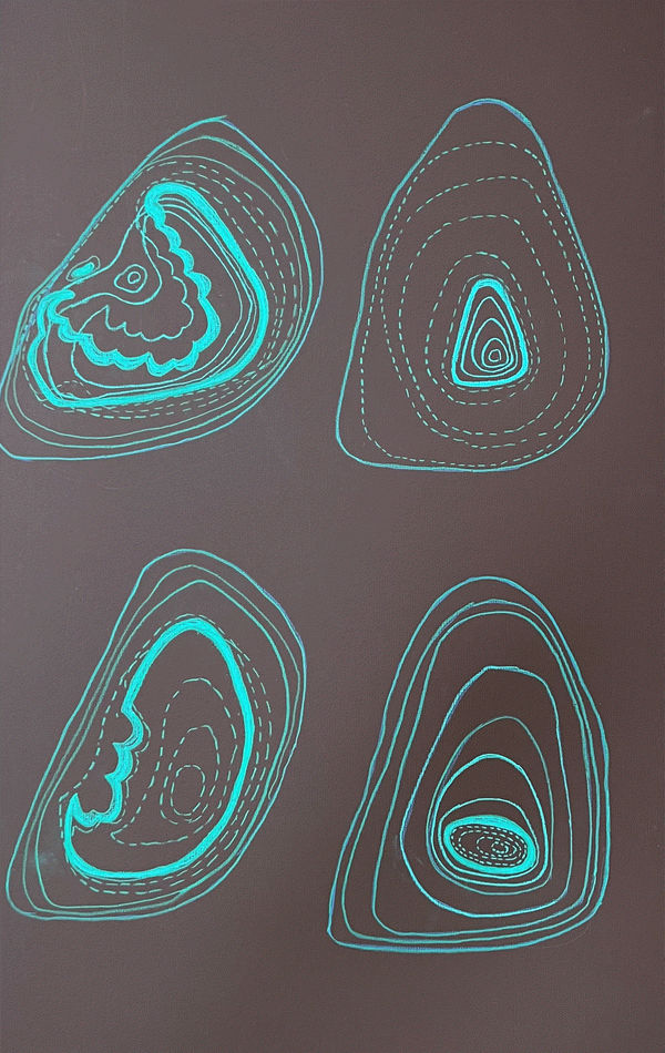 Jeanne Gang Topography 1, 2024 Chalk, charcoal, graphite on illustration board 31.5 x 20 inches