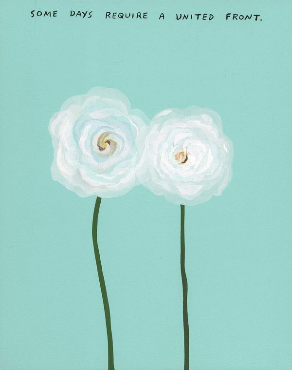 Michael Dumontier & Neil Farber Some days require a united front., 2024 Acrylic on board 10 x 8 inches