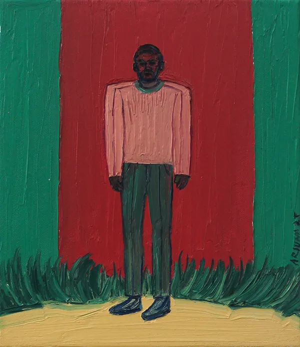 Arjuna Gunarathne Displaced Person 2, 2025 Oil on Canvas 38 x 28 cm 15 x 11 in