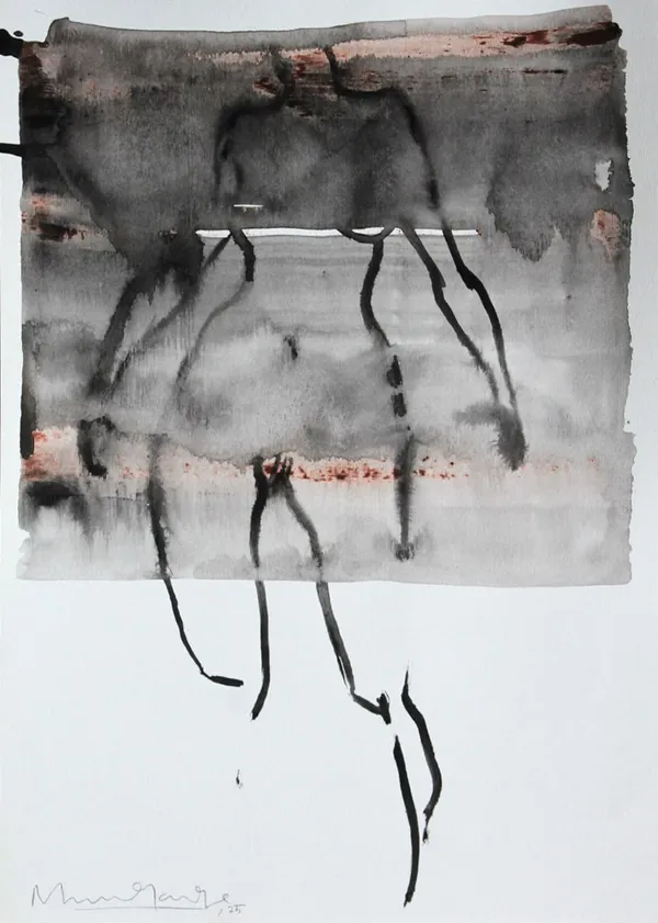 Manaram Gamage Figure 48, 2025 Acrylic on Paper 42 x 30 cm 16 1/2 x 11 3/4 in