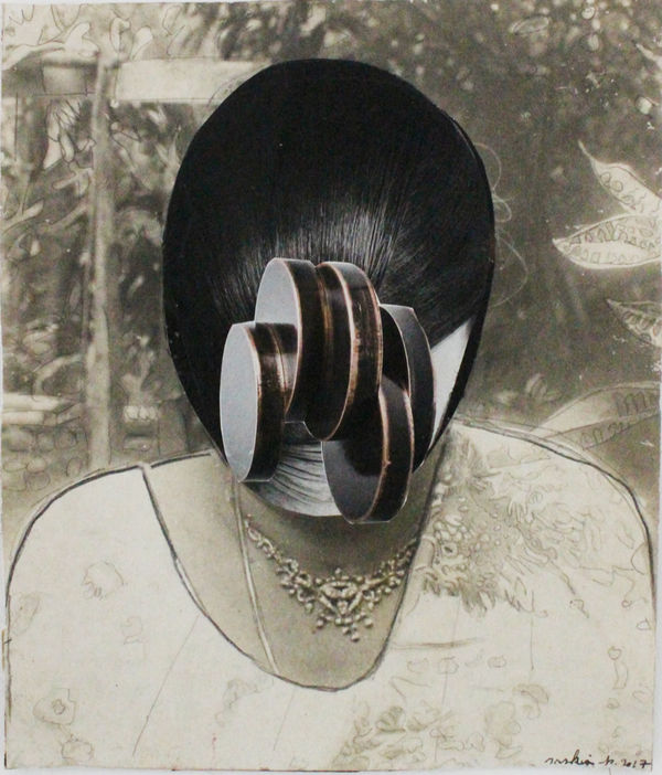 Saskia Pintelon b.1945Untitled VI, 2019 Collage on Vintage Photographs 28 x 24 cm 11 1/8 x 9 1/2 in