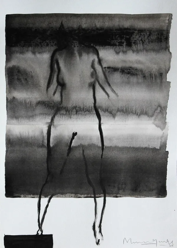 Manaram Gamage Figure 44, 2025 Acrylic on Paper 42 x 30 cm 16 1/2 x 11 3/4 in