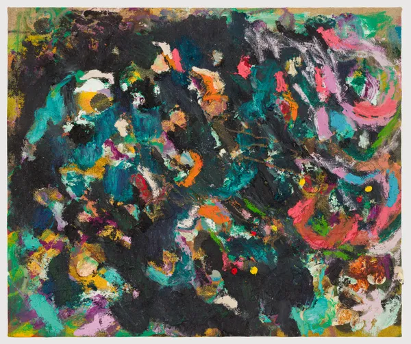 Chudamani Clowes A bed of pythons, curved coils a snake pit, foiling data still, 2025 Mixed Media on Linen Flax 74 x 65 cm 29 1/8 x 25 5/8 in