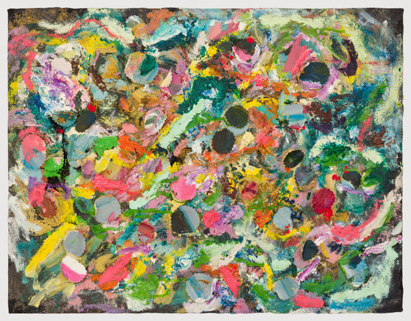 Chudamani Clowes A sea of ebony, black sticky treacle, suspended life alive, 2025 Mixed Media on Linen Flax 51 x 62 cm 20 1/8 x 24 3/8 in