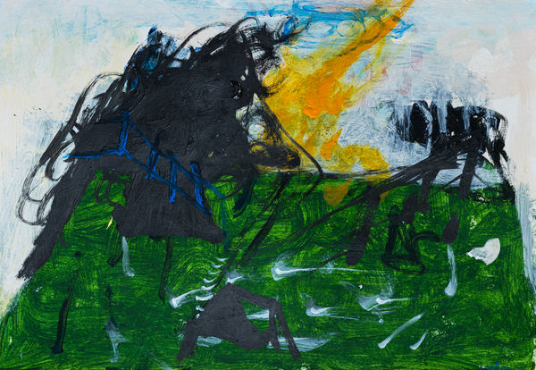 Jagath Weerasinghe The Troubled Land, 2025 Acrylic on Paper 29 x 42 cm 11 3/8 x 16 1/2 in