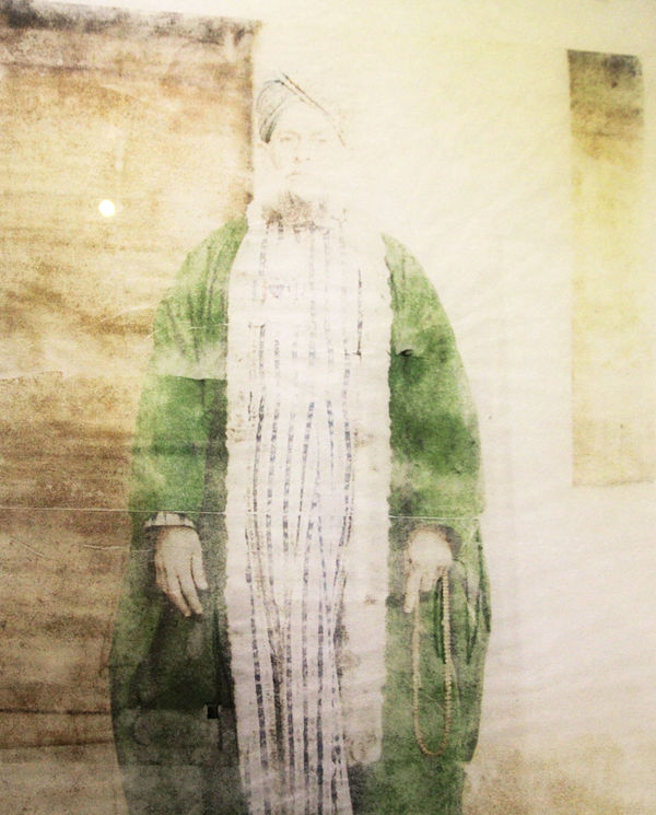 Liz Fernando Untitled 1, 2024 Archival Image Transferred on Japanese Tengucho, Converted into a Silkscreen Print and Handcoloured 175 x 128 cm 68 7/8 x 50 3/8 in