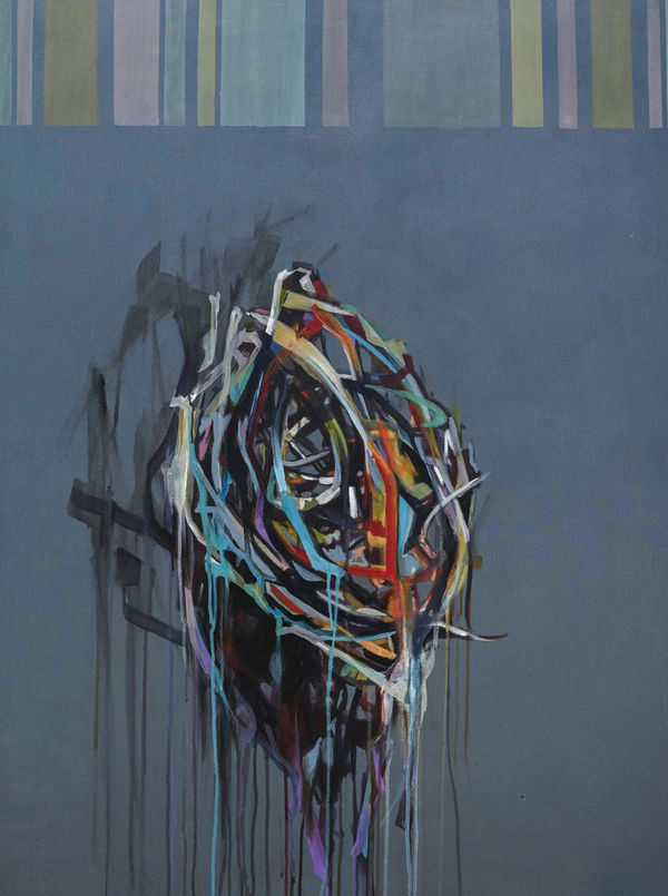 Anushiya Sundaralingam Transit 6, 2025 Acrylic on Canvas 122.5 x 91.5 cm 48 1/4 x 36 in